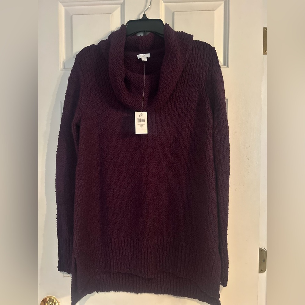 J.Jill Purple Cozy Cowl Neck Tunic Sweater. M-Tall. NWT.